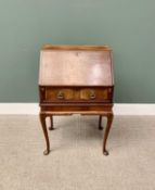 LADY'S VINTAGE WALNUT WRITING BUREAU - crossbanded and quarter cut veneered, the fall front slope