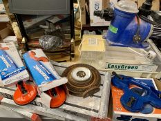 VINTAGE & LATER PLUMBING TOOLS, EQUIPMENT, WOODWORKING ELECTRICALS, barometer, pond pump, easy green