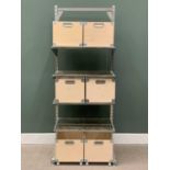 IKEA CHROME EFFECT METAL RACK & BOX STORAGE SYSTEM, adjustable shelving with the storage boxes