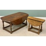 OFFERED WITH LOT 16 - REPRODUCTION OAK TWIN-FLAP TABLES x 2, including a coffee table with shaped