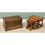 PLUS LOT 15 - OLD CHARM REPRODUCTION OAK OCCASIONAL FURNITURE x 2, to include a nest of three joined