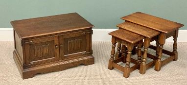 PLUS LOT 15 - OLD CHARM REPRODUCTION OAK OCCASIONAL FURNITURE x 2, to include a nest of three joined