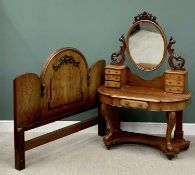 VICTORIAN MAHOGANY DUCHESS DRESSING TABLE & SIMILARLY STYLED MAHOGANY HEADBOARD / BEDEND, the