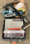 ELECTRIC WORKSHOP & HAND TOOLS ETC, including a cased Rubi ND-180-BL table top saw/tile cutter,