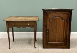 ANTIQUE OAK FURNITURE x 2, to include a rectangular top single drawer hall table on pad feet,