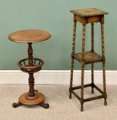 VICTORIAN & LATER OCCASIONAL TABLES / STANDS x 2, circular top mahogany table with crow's nest