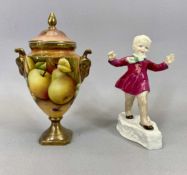 ROYAL WORCESTER FIGURINE 'JANUARY' - modelled by F G Doughty No 3452, 15.5cms tall and a Coalport