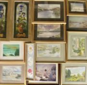 PAINTINGS, PRINTS & MIRROR ASSORTMENT (approximately 17 in total)