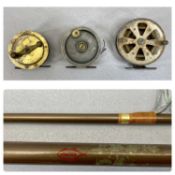 VINTAGE FISHING REELS (3) by T J Harrington, Milbro and J Bernard together with a rod by Daiwa