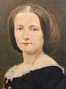 UNSIGNED oil on canvas - portrait of a Victorian lady, 65 x 55cms
