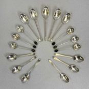 SHEFFIELD SILVER TEA/COFFEE SPOONS - two sets of six and a set of five to include a plain format set