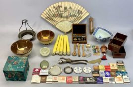 ASSORTED COLLECTABLES - to include Apothecary/Jeweller's set of weights, treen pastry cutters and