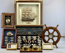 MARITIME RELATED COLLECTABLES - to include a diorama of the Cutty Sark, framed knot collections,