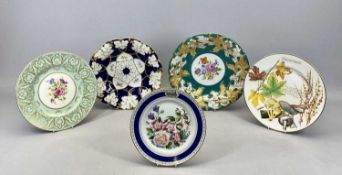 CONTINENTAL GILT & FLORAL DECORATED DISPLAY PLATES (2) - 28cms diameter and 30cms diameter and a