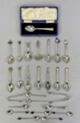 BIRMINGHAM SILVER COLLECTOR & OTHER SPOONS with two pairs of sugar tongs, 26 pieces to include a