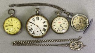 SILVER CASED & OTHER VINTAGE/MODERN POCKET WATCHES & ASSOCIATED ITEMS - the silver cased pocket