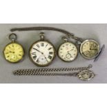 SILVER CASED & OTHER VINTAGE/MODERN POCKET WATCHES & ASSOCIATED ITEMS - the silver cased pocket