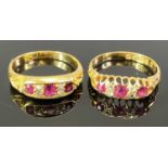 CHESTER & OTHER 18CT GOLD DIAMOND & RUBY RINGS (2) - the Chester hallmarked ring date stamped 1902