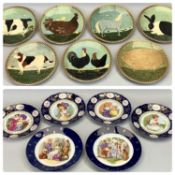 WARREN KIMBLE BARNYARD ANIMALS COLLECTOR'S PLATES (6) - 21cms diameter and six cobalt blue