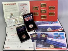 WESTMINSTER COINS & OTHER ROYAL AIR FORCE RED ARROWS COMMEMORATIVES - to include 2 x silver proof