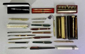 COLLECTOR'S GROUP OF VINTAGE DIP PENS, PROPELLING PENCILS, modern ball point/fountain pens, ETC, lot