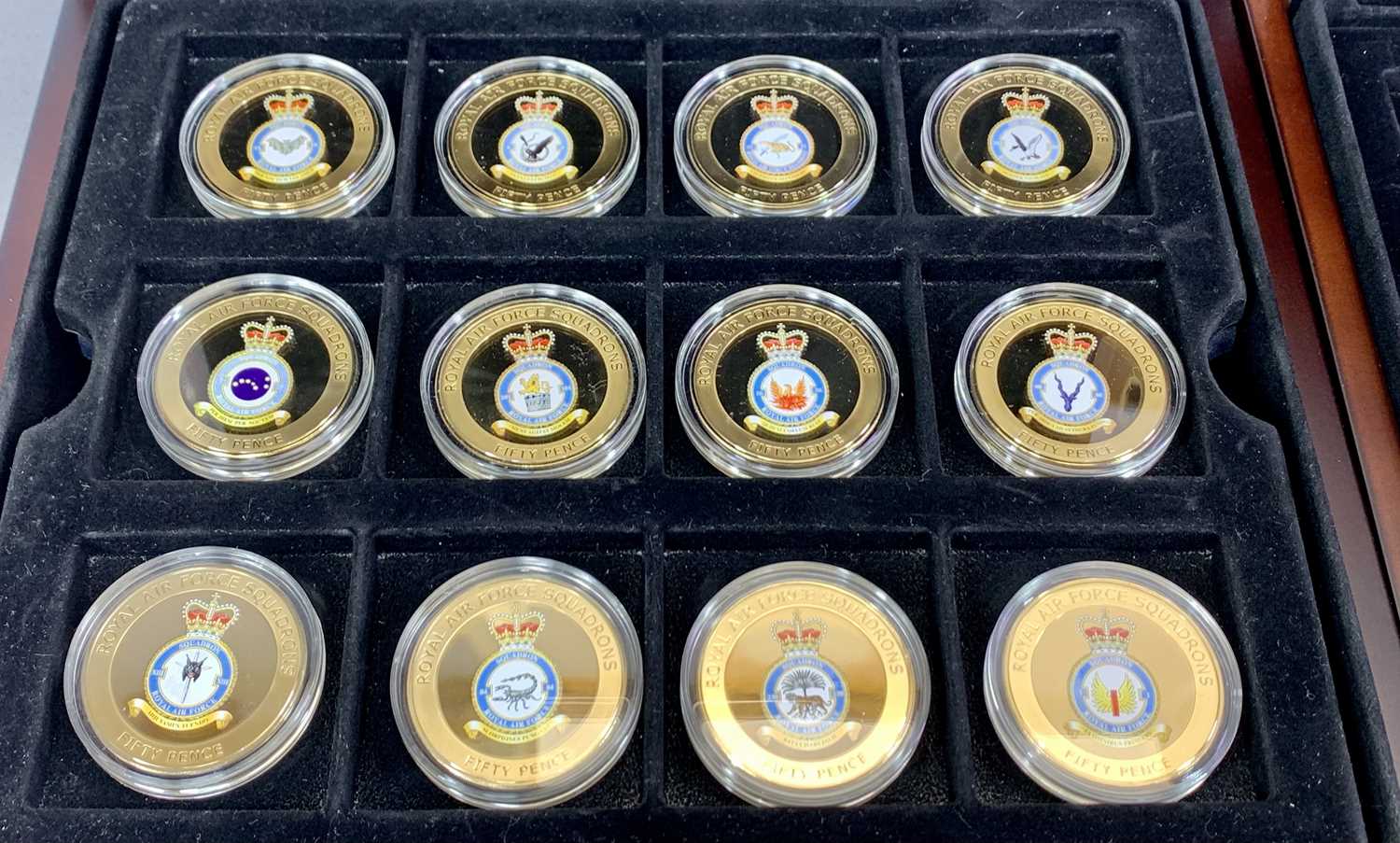 WESTMINSTER SQUADRONS OF THE ROYAL AIR FORCE COIN COLLECTION - 32 x 50p 24ct gold plated coins in - Image 2 of 4