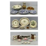 MIXED CERAMICS & GLASSWARE including Copeland Late Spode toilet bowl decorated with exotic birds,