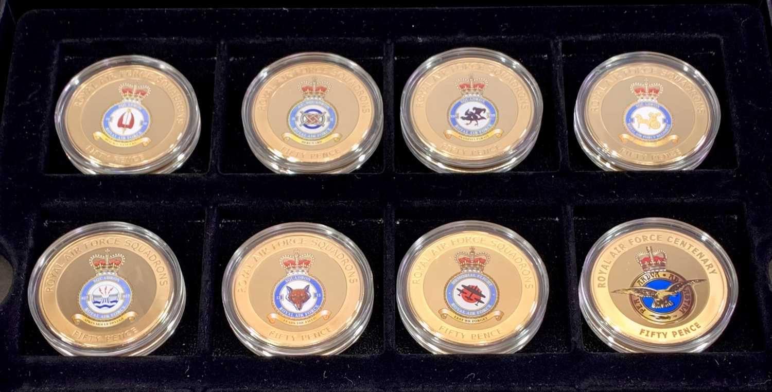 WESTMINSTER SQUADRONS OF THE ROYAL AIR FORCE COIN COLLECTION - 32 x 50p 24ct gold plated coins in - Image 4 of 4