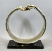 LORENZO QUINN SCULPTURE - silver plated resin titled 'Give and Take III' with certificate, Limited