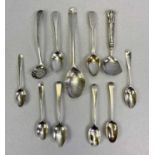 GEORGIAN SILVER SPOONS (11) - 18th and early 19th Century, just the jam spoon bearing full assay