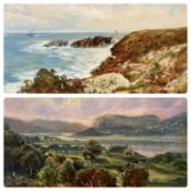 SIDNEY WATTS oil on canvas - coastal scene, 39 x 54cms, together with an oil landscape by Wilton