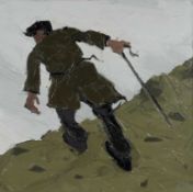 ‡ SIR KYFFIN WILLIAMS RA oil on canvas - iconic image of a farmer walking on mountainside, signed