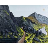 ‡ WYNNE JENKINS oil on canvas - entitled on verso 'Ar Y Llwybr-Wyddfa' (on the Snowdon path), signed