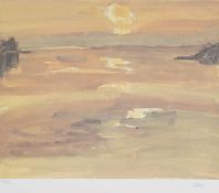 ‡ SIR KYFFIN WILLIAMS RA limited edition (35/250) print - sunset over Menai Straits, signed with