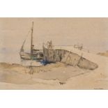 ‡ DONALD MCINTYRE early watercolour - titled 'Sea Mist' verso in the artist's hand with Scottish