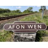A BRITISH RAIL (WESTERN REGION) TOTEM SIGN FOR AFON WEN late 1950s / early 1960s, in regional