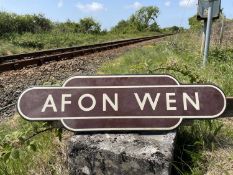 A BRITISH RAIL (WESTERN REGION) TOTEM SIGN FOR AFON WEN late 1950s / early 1960s, in regional