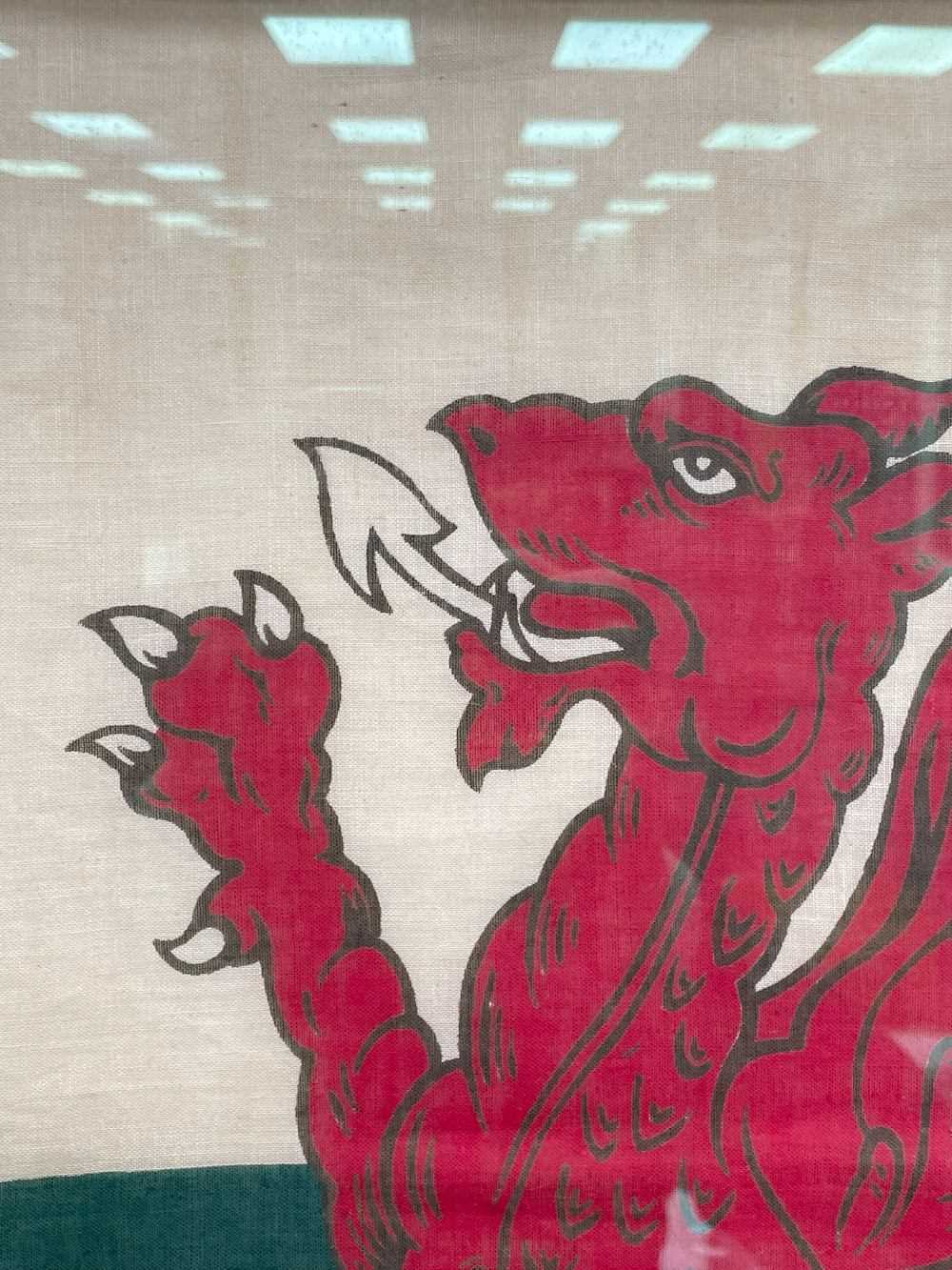 EARLY 20TH CENTURY WELSH FLAG (Y DDRAIG GOCH) with stitched edging and printed British made, 43 x - Image 16 of 21