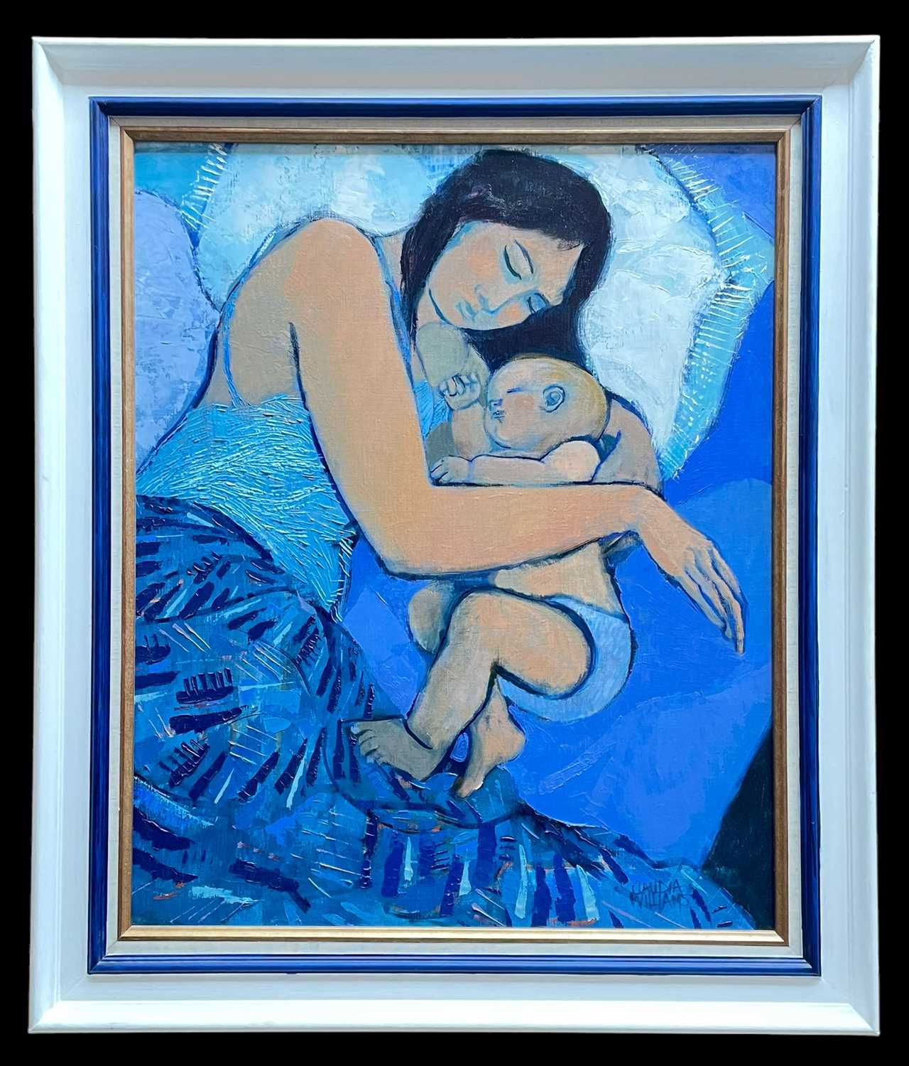 ‡ CLAUDIA WILLIAMS oil on canvas - entitled verso 'Asleep' on Martin Tinney Gallery label, signed, - Image 2 of 2