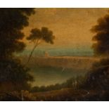 RICHARD WILSON RA oil on canvas - 'An Italian River Scene', Christie's stencil 346BG verso, 24 x