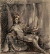 NATHANIEL DAVIES watercolour on paper - life-study nude, 30 x 27cms Provenance: directly from the