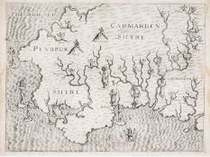 WILLIAM HOLE ANTIQUARIAN MAP OF PEMBROKESHIRE & CARMARTHENSHIRE rare early map of Pembrokeshire