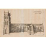 DANIEL KING 17th Century copper engraving - entitled, 'The South Prospect of Cathedral, Church of