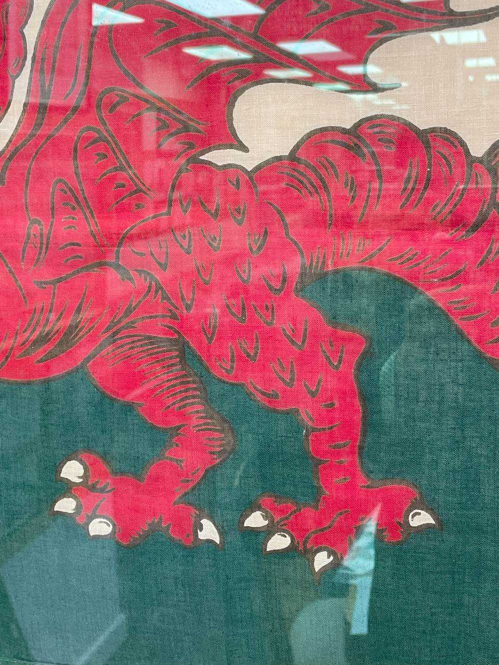 EARLY 20TH CENTURY WELSH FLAG (Y DDRAIG GOCH) with stitched edging and printed British made, 43 x - Image 15 of 21