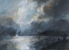 ‡ WILLIAM SELWYN mixed media - expansive Eryri (Snowdonia) landscape, entitled on Albany Gallery