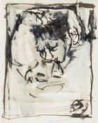 ‡ JOSEF HERMAN OBE RA pen and ink - figure with head resting on arm of another figure, circa 1940-
