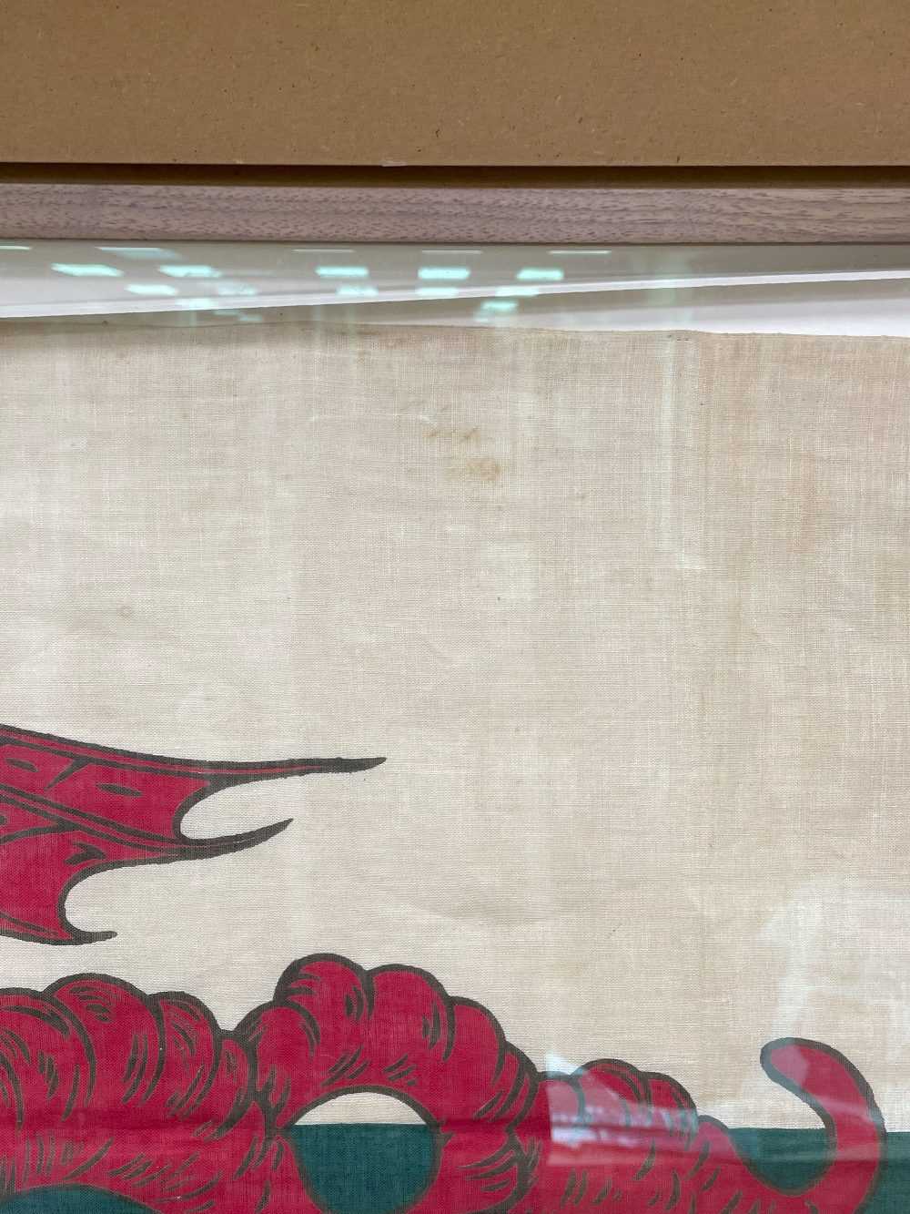 EARLY 20TH CENTURY WELSH FLAG (Y DDRAIG GOCH) with stitched edging and printed British made, 43 x - Image 17 of 21