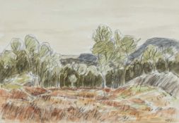 ‡ SIR KYFFIN WILLIAMS RA pencil & watercolour - entitled verso 'Autumn, Nantmor', signed with