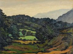 ‡ SIR KYFFIN WILLIAMS RA oil on canvas - label on verso entitled 'Summer, Welsh Valley, Nant