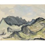 ‡ SIR KYFFIN WILLIAMS RA early period watercolour, believed 1950s - the ridge Crib Goch, entitled